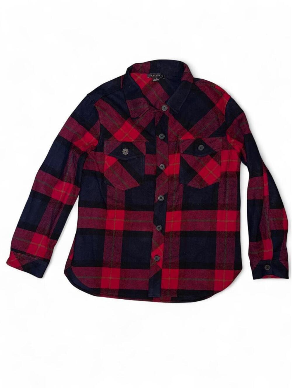 Sanctuary women’s Red Buffalo Check Flannel Shacket Size M outdoor Plaid